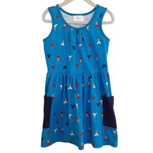 Hanna Andersson Disney Mickey Mouse Ice Cream Play Dress Blue Girls 5 Swim Cover